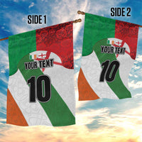 Custom Ireland and England Garden Flag Celtic Shanrocks and Roses with Red Cross