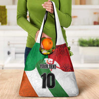 Custom Ireland and England Grocery Bag Celtic Shanrocks and Roses with Red Cross