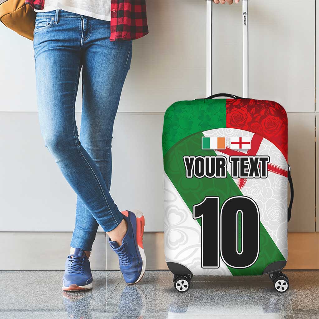 Custom Ireland and England Luggage Cover Celtic Shanrocks and Roses with Red Cross