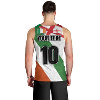 Custom Ireland and England Men Tank Top Celtic Shanrocks and Roses with Red Cross