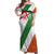Custom Ireland and England Off Shoulder Maxi Dress Celtic Shanrocks and Roses with Red Cross