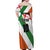 Custom Ireland and England Off Shoulder Maxi Dress Celtic Shanrocks and Roses with Red Cross