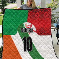 Custom Ireland and England Quilt Celtic Shanrocks and Roses with Red Cross