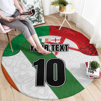 Custom Ireland and England Round Carpet Celtic Shanrocks and Roses with Red Cross