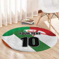 Custom Ireland and England Round Carpet Celtic Shanrocks and Roses with Red Cross