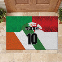 Custom Ireland and England Rubber Doormat Celtic Shanrocks and Roses with Red Cross