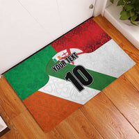 Custom Ireland and England Rubber Doormat Celtic Shanrocks and Roses with Red Cross