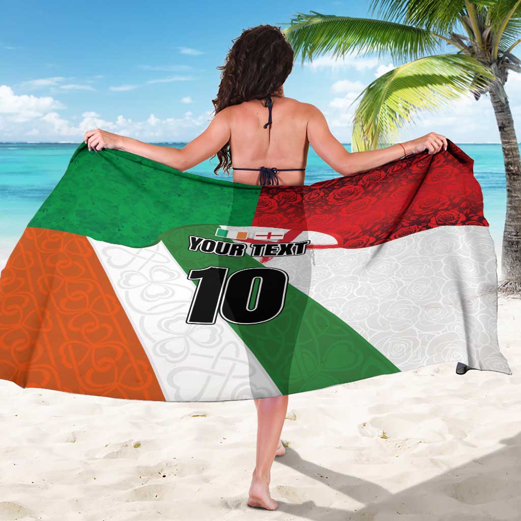 Custom Ireland and England Sarong Celtic Shanrocks and Roses with Red Cross