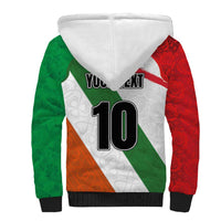 Custom Ireland and England Sherpa Hoodie Celtic Shanrocks and Roses with Red Cross