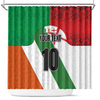 Custom Ireland and England Shower Curtain Celtic Shanrocks and Roses with Red Cross