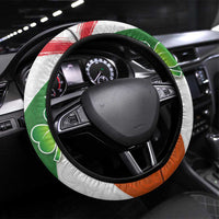 Ireland and England Steering Wheel Cover Celtic Shanrocks and Roses with Red Cross