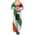 Custom Ireland and England Summer Maxi Dress Celtic Shanrocks and Roses with Red Cross