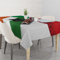 Custom Ireland and England Tablecloth Celtic Shanrocks and Roses with Red Cross
