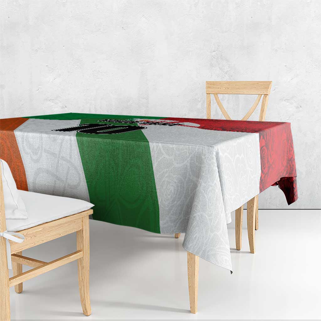 Custom Ireland and England Tablecloth Celtic Shanrocks and Roses with Red Cross