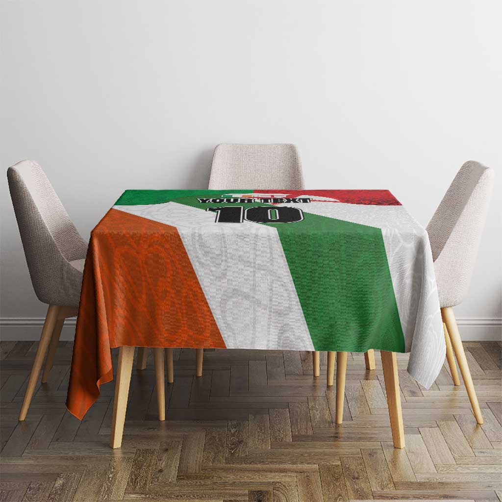 Custom Ireland and England Tablecloth Celtic Shanrocks and Roses with Red Cross