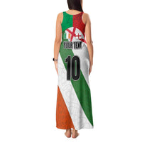 Custom Ireland and England Tank Maxi Dress Celtic Shanrocks and Roses with Red Cross