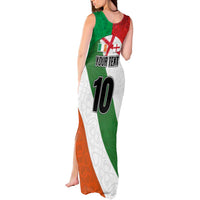 Custom Ireland and England Tank Maxi Dress Celtic Shanrocks and Roses with Red Cross