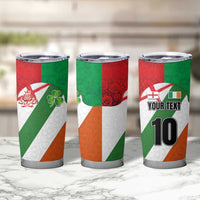 Custom Ireland and England Tumbler Cup Celtic Shanrocks and Roses with Red Cross