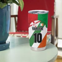 Custom Ireland and England Tumbler Cup Celtic Shanrocks and Roses with Red Cross