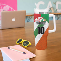 Custom Ireland and England Tumbler With Handle Celtic Shanrocks and Roses with Red Cross