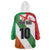 Custom Ireland and England Wearable Blanket Hoodie Celtic Shanrocks and Roses with Red Cross
