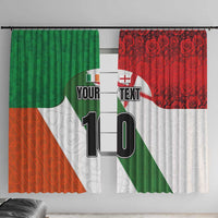 Custom Ireland and England Window Curtain Celtic Shanrocks and Roses with Red Cross
