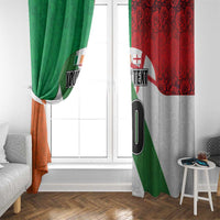 Custom Ireland and England Window Curtain Celtic Shanrocks and Roses with Red Cross