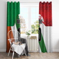Custom Ireland and England Window Curtain Celtic Shanrocks and Roses with Red Cross