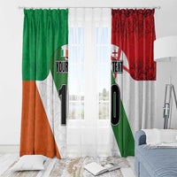 Custom Ireland and England Window Curtain Celtic Shanrocks and Roses with Red Cross