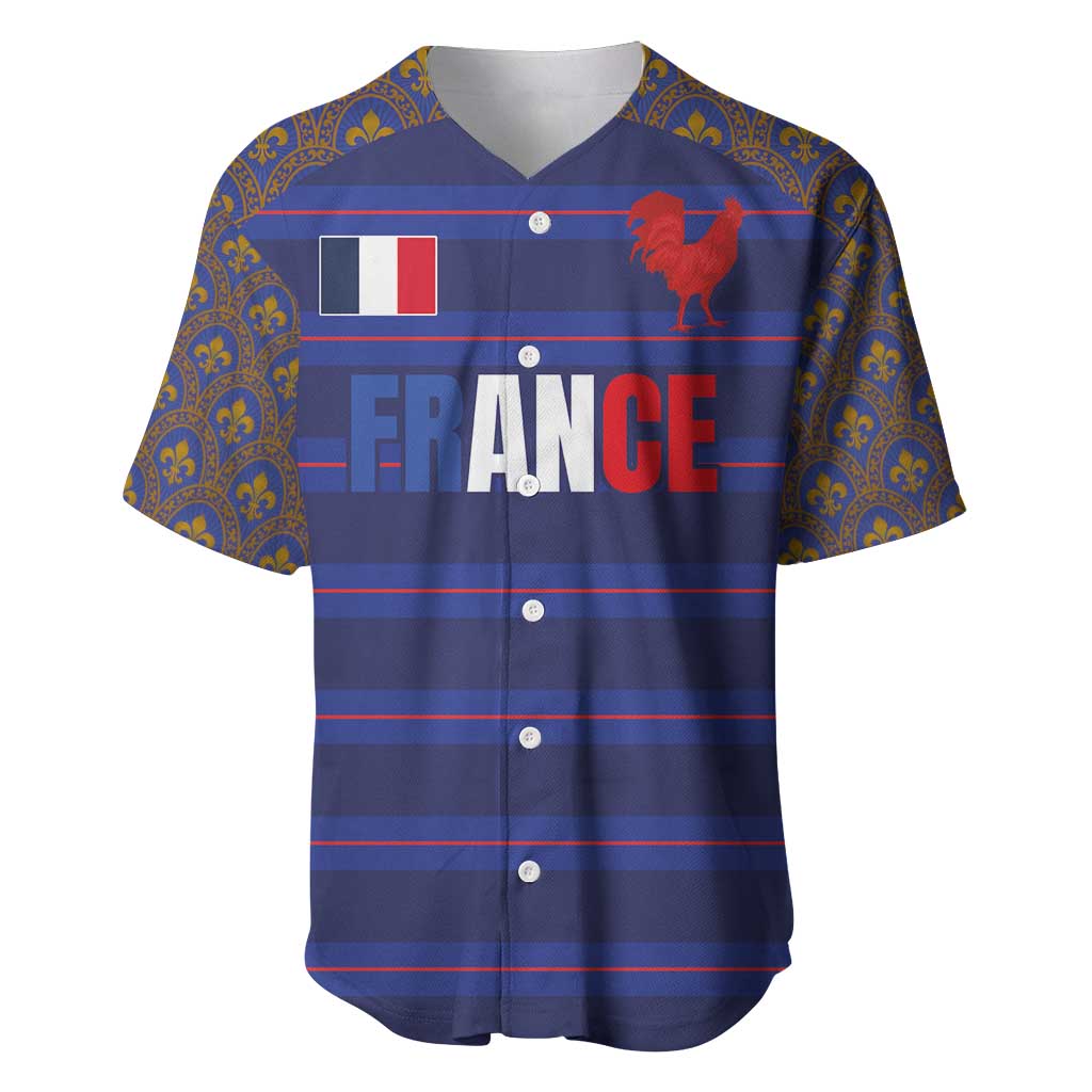 Custom France Rugby-Le XV de France Baseball Jersey Go Les Bleus