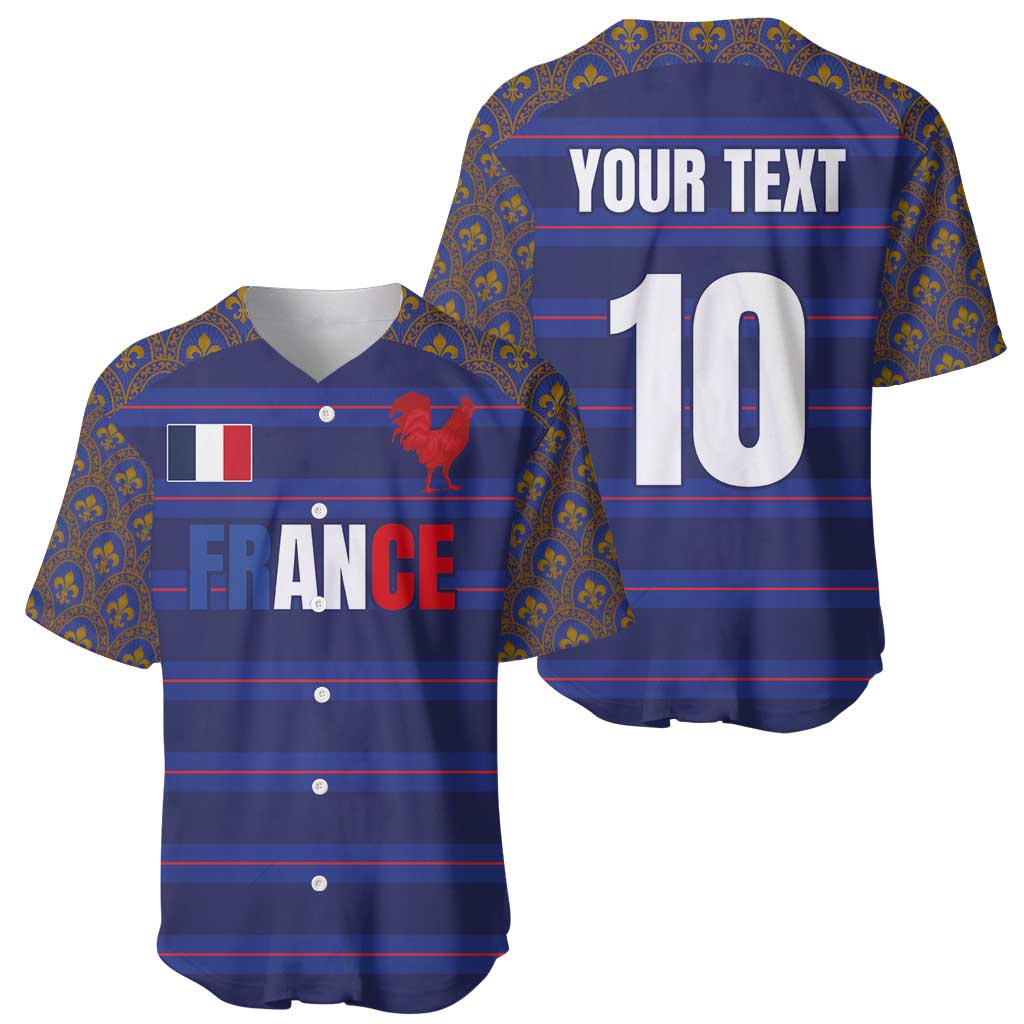 Custom France Rugby-Le XV de France Baseball Jersey Go Les Bleus
