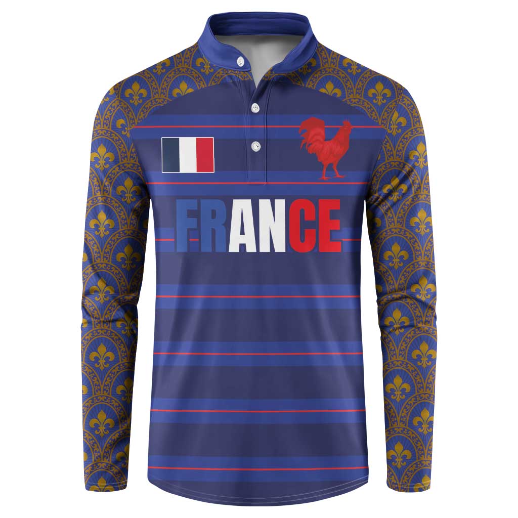 Custom France Rugby-Le XV de France Button Sweatshirt Go Les Bleus