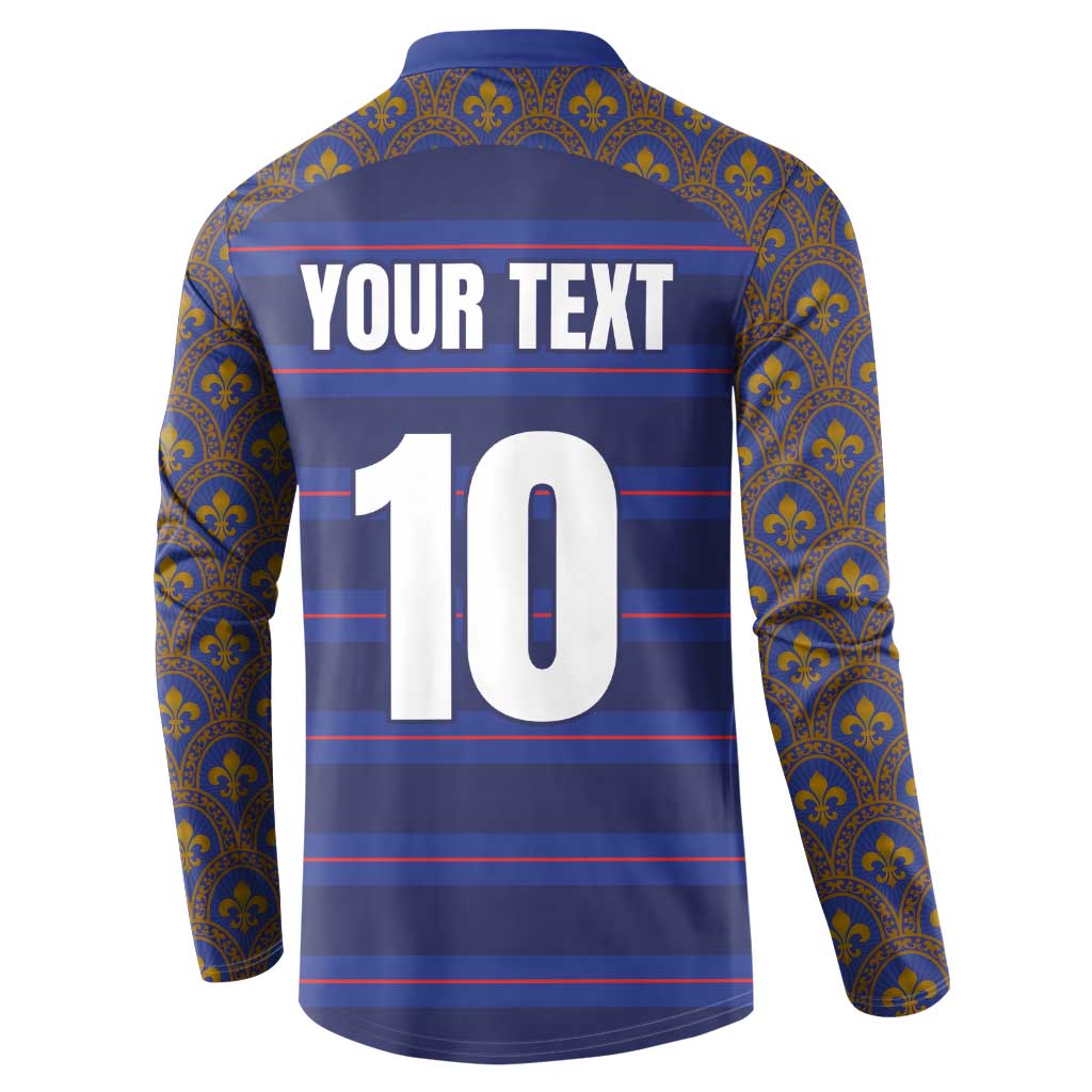 Custom France Rugby-Le XV de France Button Sweatshirt Go Les Bleus