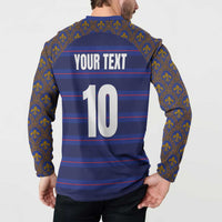 Custom France Rugby-Le XV de France Button Sweatshirt Go Les Bleus