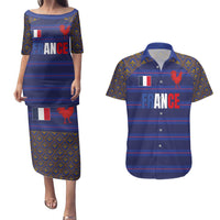 Custom France Rugby-Le XV de France Couples Matching Puletasi and Hawaiian Shirt Go Les Bleus