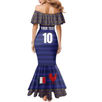 Custom France Rugby-Le XV de France Family Matching Mermaid Dress and Hawaiian Shirt Go Les Bleus