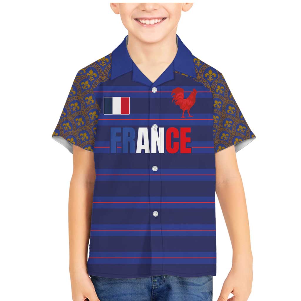 Custom France Rugby-Le XV de France Family Matching Mermaid Dress and Hawaiian Shirt Go Les Bleus