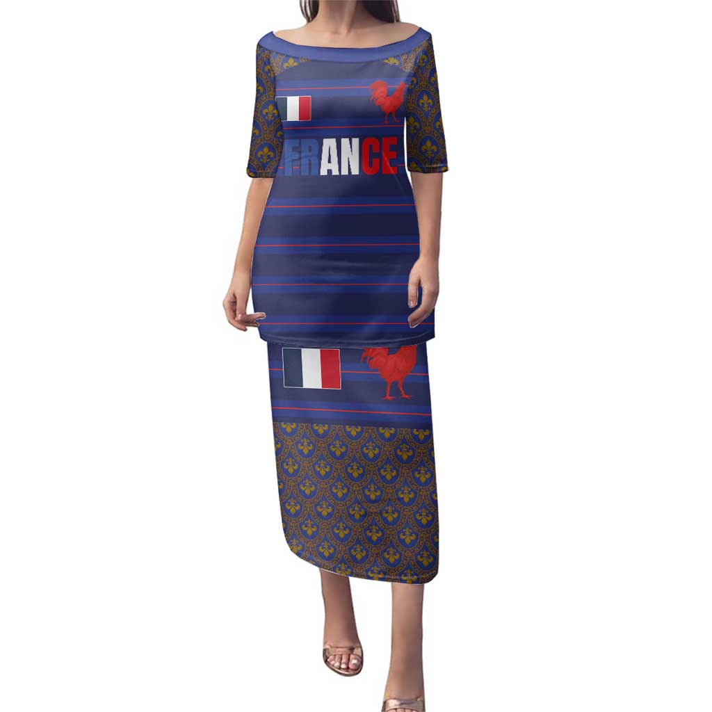 Custom France Rugby-Le XV de France Family Matching Puletasi and Hawaiian Shirt Go Les Bleus