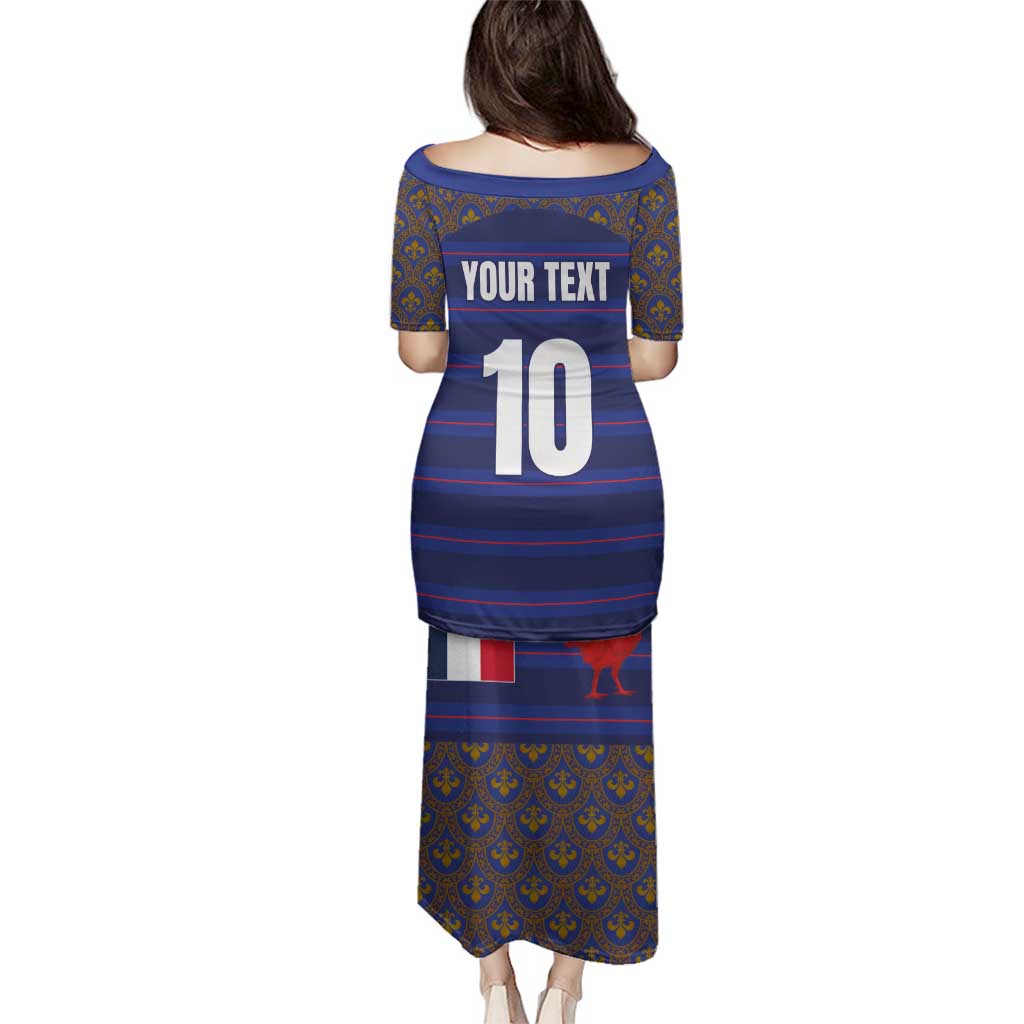 Custom France Rugby-Le XV de France Family Matching Puletasi and Hawaiian Shirt Go Les Bleus