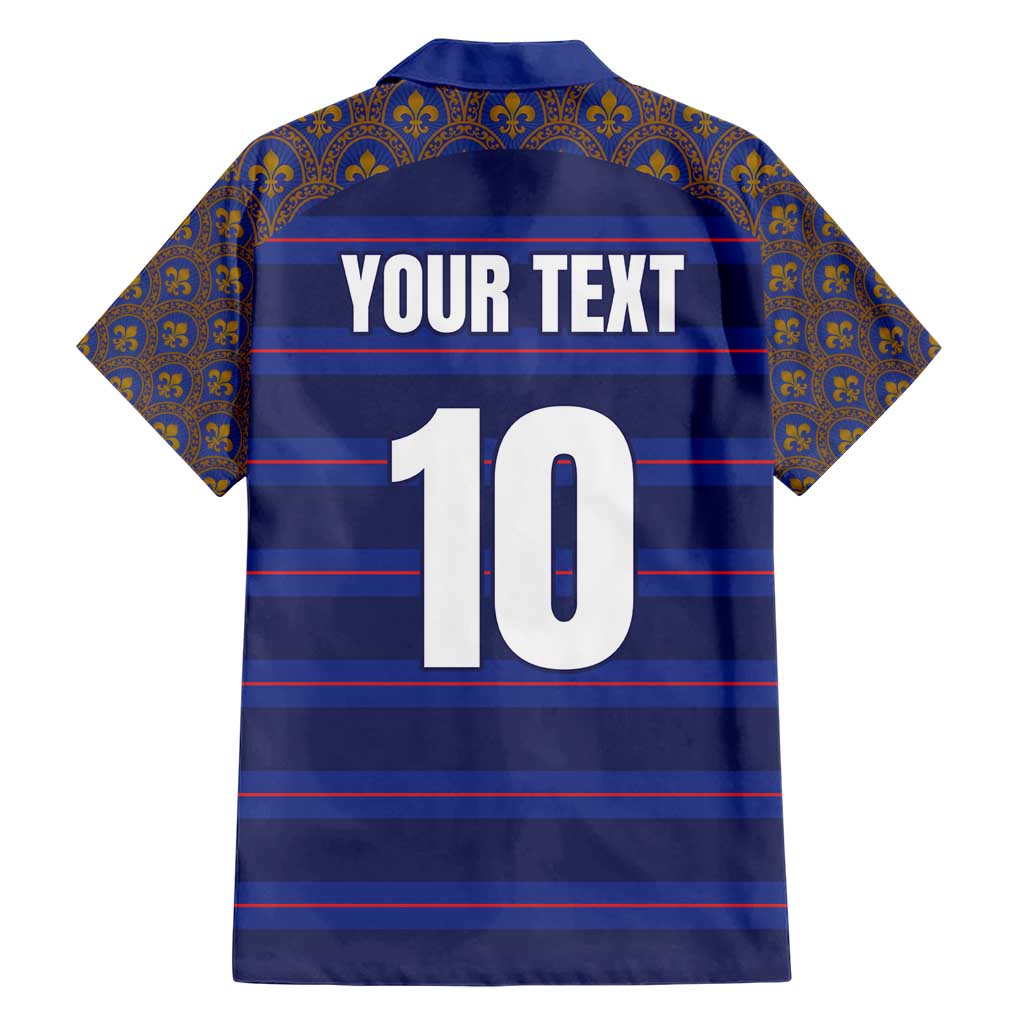 Custom France Rugby-Le XV de France Family Matching Short Sleeve Bodycon Dress and Hawaiian Shirt Go Les Bleus