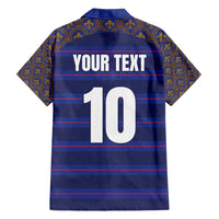 Custom France Rugby-Le XV de France Family Matching Short Sleeve Bodycon Dress and Hawaiian Shirt Go Les Bleus