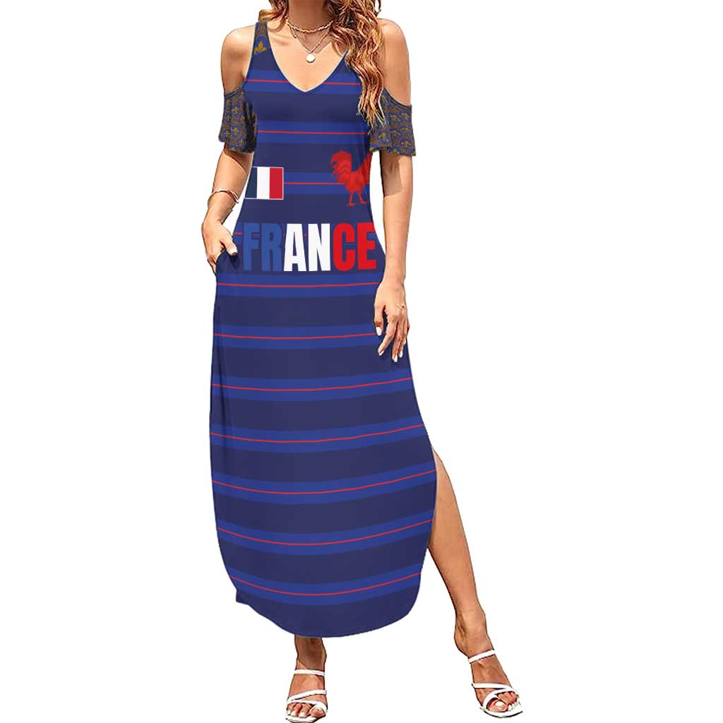 Custom France Rugby-Le XV de France Family Matching Summer Maxi Dress and Hawaiian Shirt Go Les Bleus