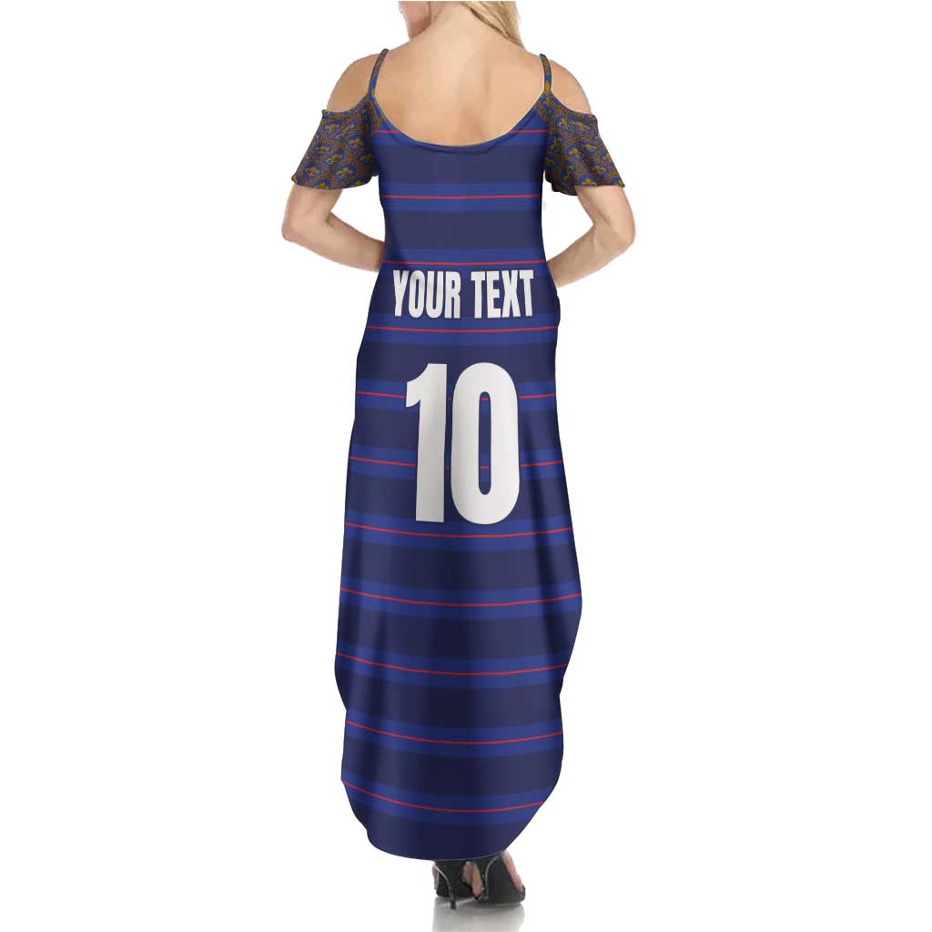 Custom France Rugby-Le XV de France Family Matching Summer Maxi Dress and Hawaiian Shirt Go Les Bleus