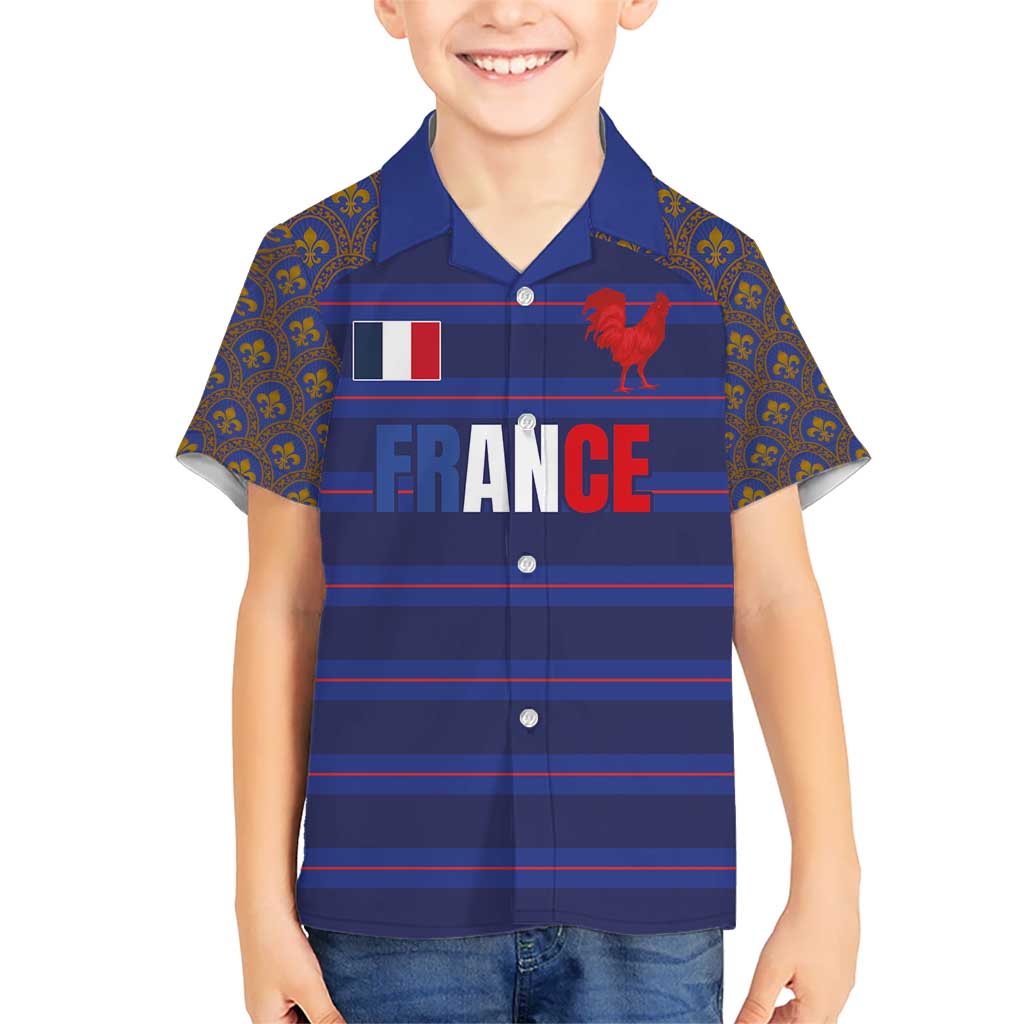 Custom France Rugby-Le XV de France Kid Hawaiian Shirt Go Les Bleus