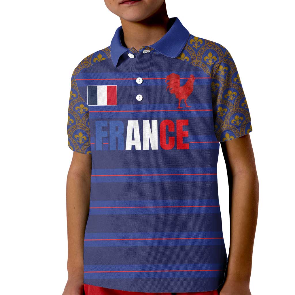 Custom France Rugby-Le XV de France Kid Polo Shirt Go Les Bleus