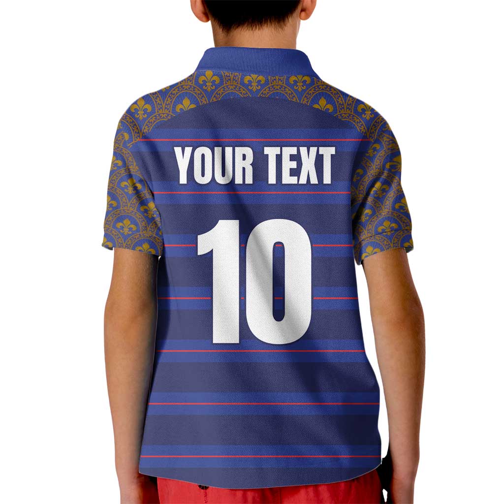 Custom France Rugby-Le XV de France Kid Polo Shirt Go Les Bleus