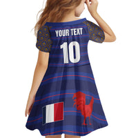 Custom France Rugby-Le XV de France Kid Short Sleeve Dress Go Les Bleus