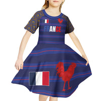 Custom France Rugby-Le XV de France Kid Short Sleeve Dress Go Les Bleus