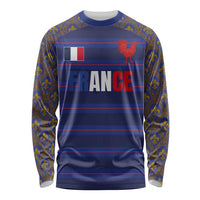 Custom France Rugby-Le XV de France Long Sleeve Shirt Go Les Bleus