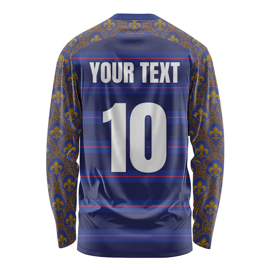 Custom France Rugby-Le XV de France Long Sleeve Shirt Go Les Bleus